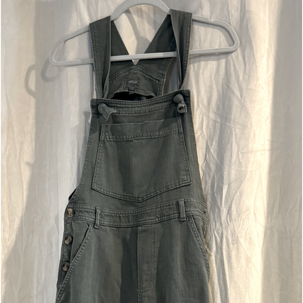 Aerie green denim overalls